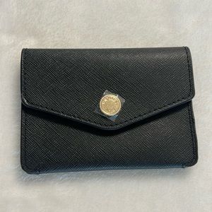 NEW! Michael Kors Black Saffiano Leather Card Holder Mini Wallet NWOT